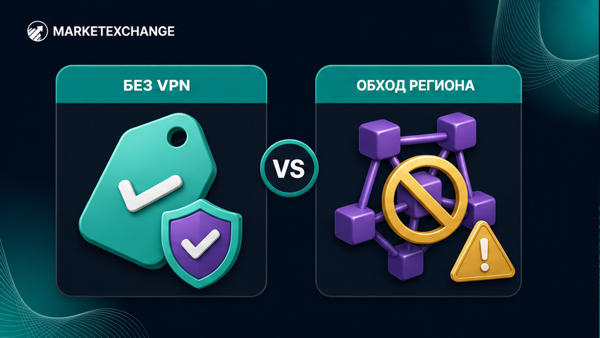 Сравнение честного региона без VPN и попытки обойти ограничение
