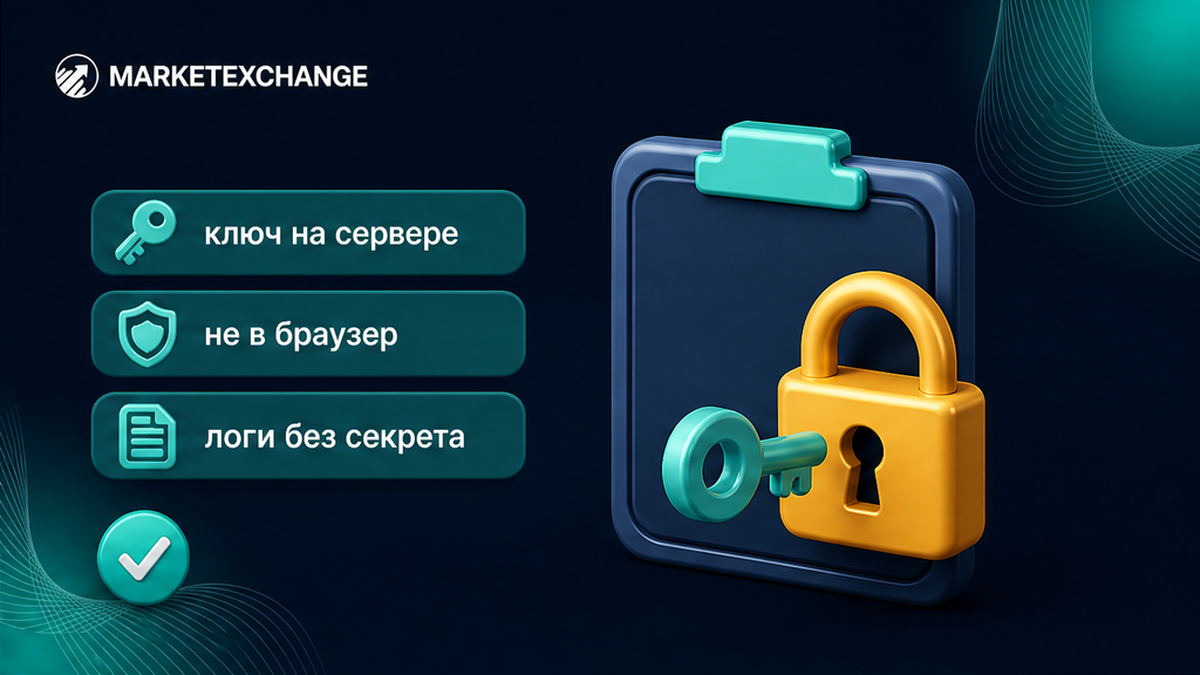 Чеклист: секретный ключ хранится на сервере и не попадает в клиент