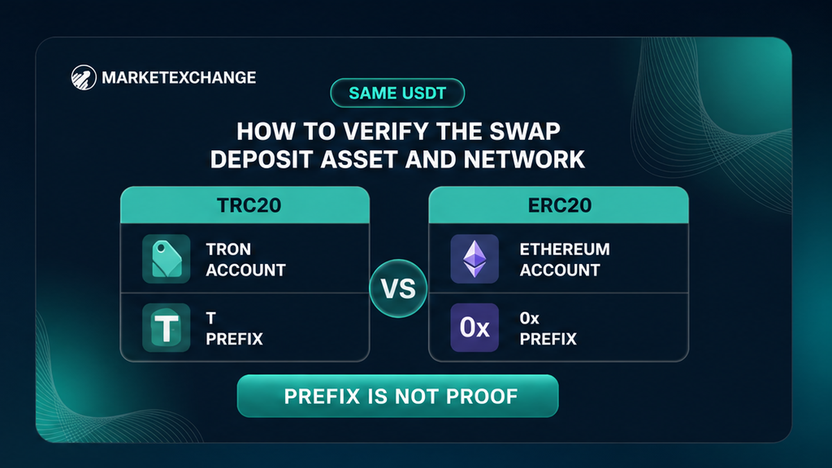 Comparison of TRC20 on a Tron account versus ERC20 on an Ethereum account for the same USDT ticker