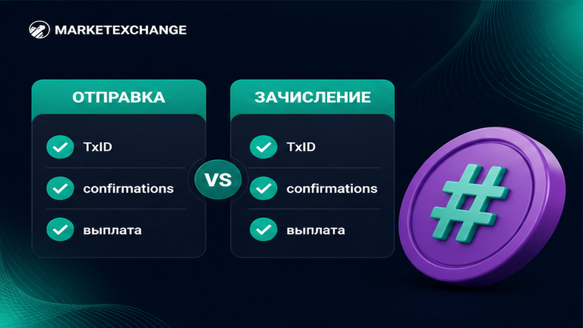Сравнение: депозитный TxID в обозревателе сети против зачисления и выплаты