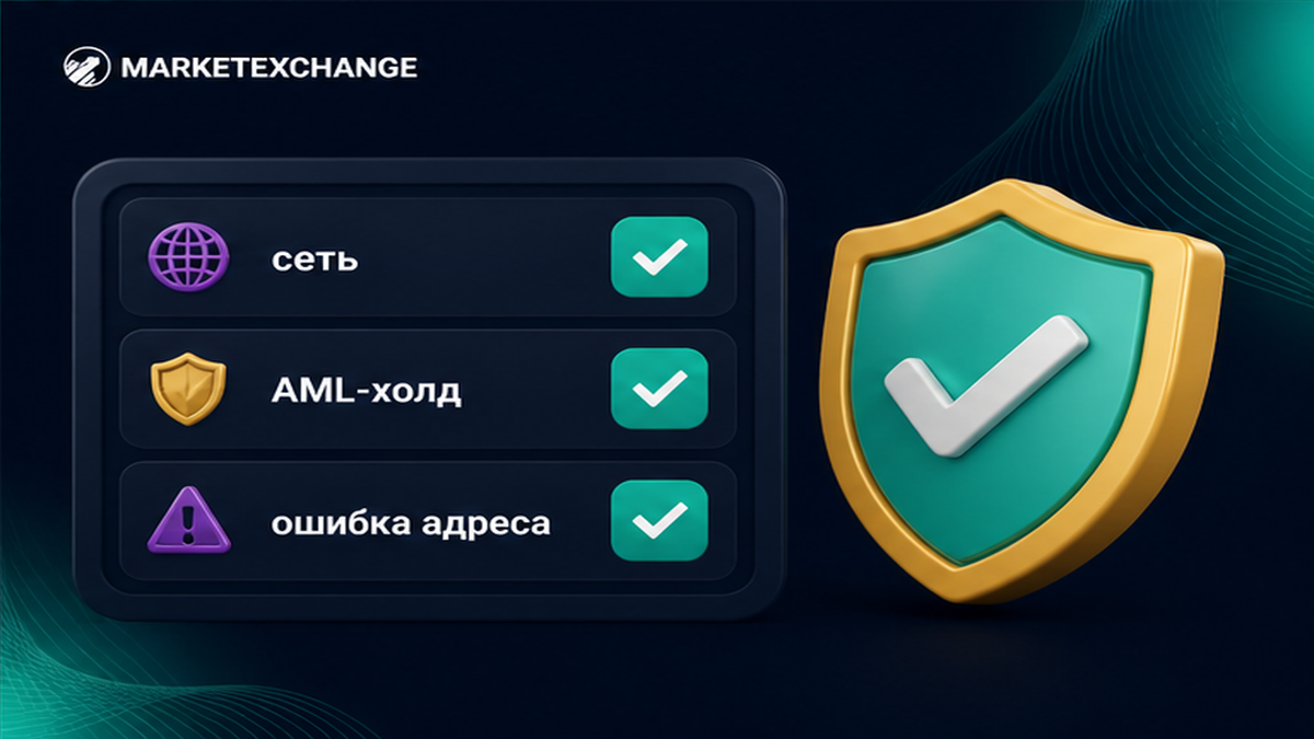 Чеклист трёх веток паузы: очередь сети, AML-холд и ошибка адреса