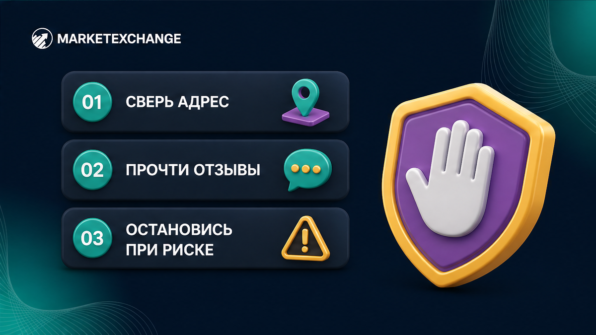 Три шага проверки адреса, отзывов и стоп-сигналов